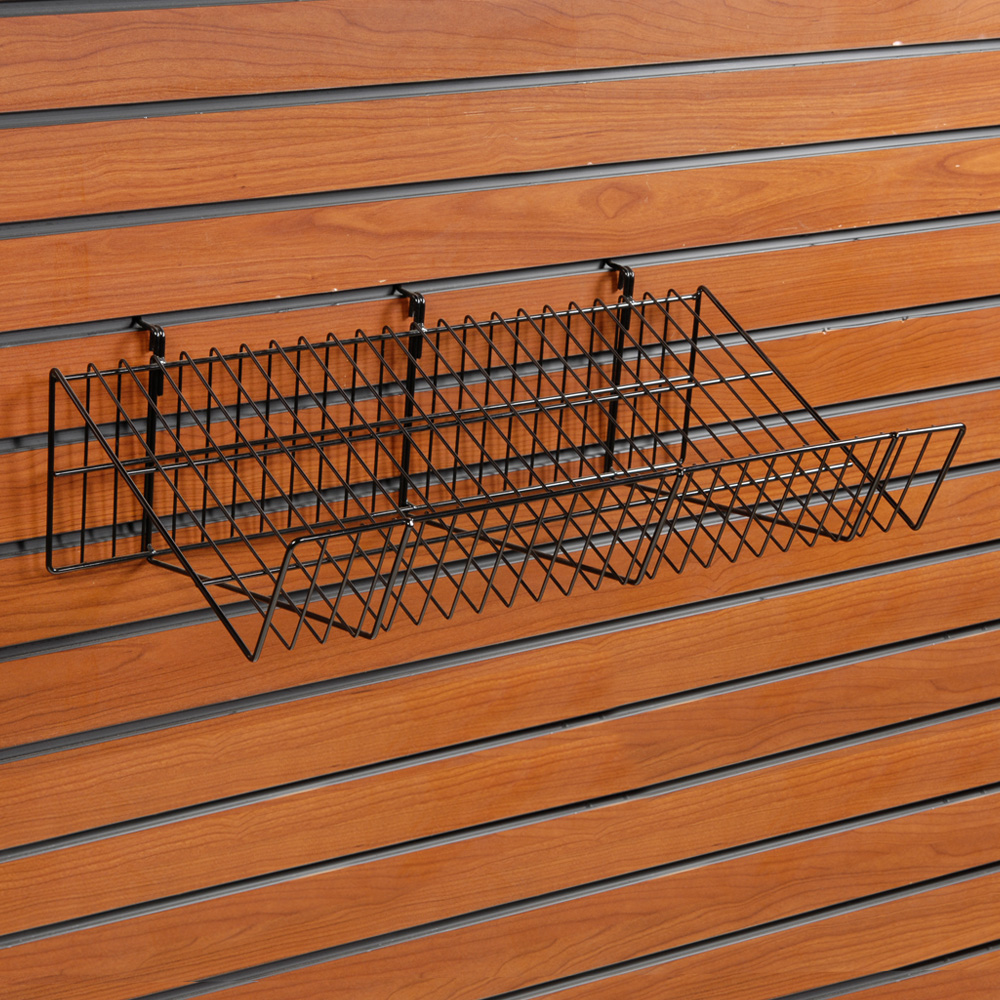 Black Steel Wire Angled Slatwall Shelf 12 W x 24.5 L Inches eBay