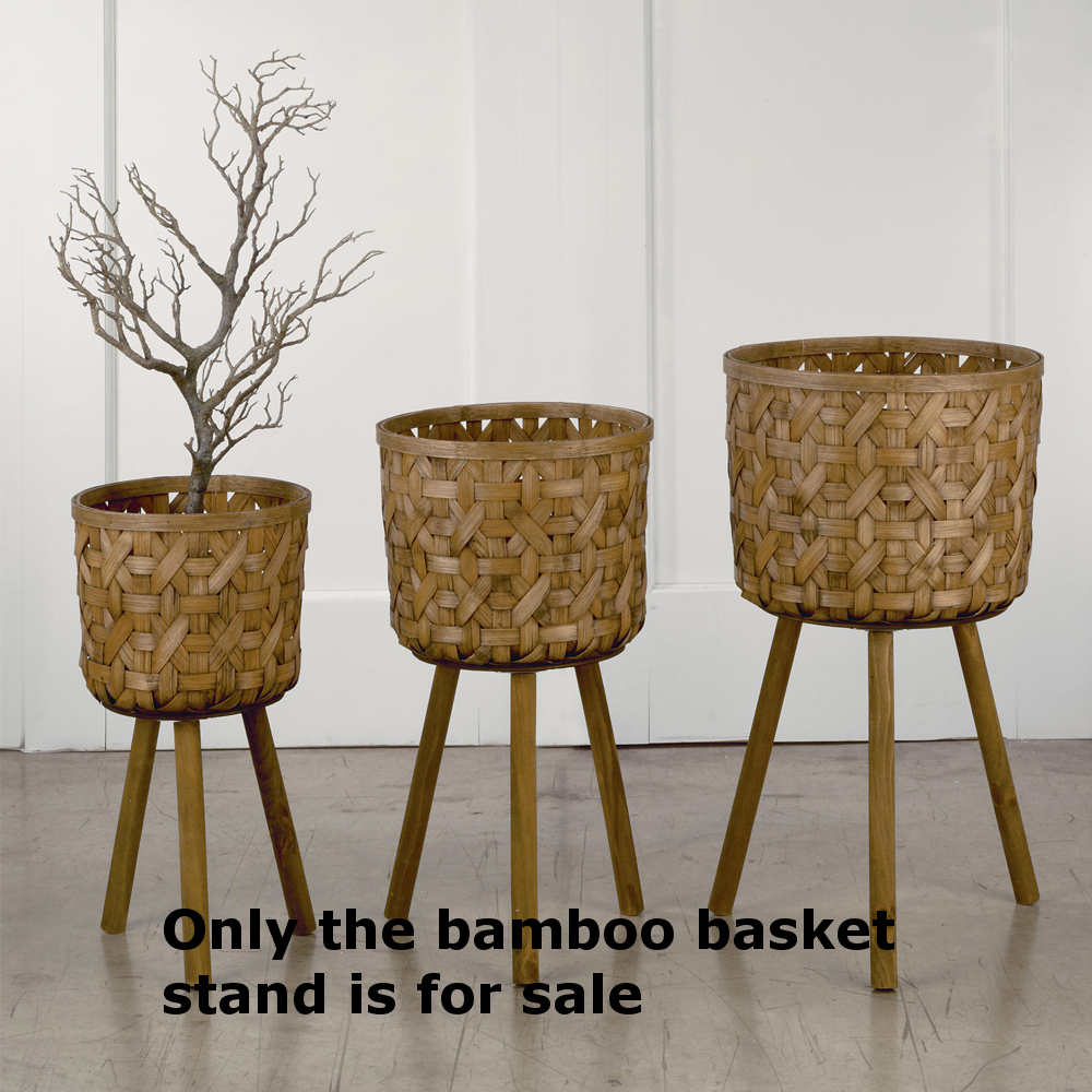 Woven Bamboo Wood Basket Stand with 3 Different Sizes Set of 3 eBay
